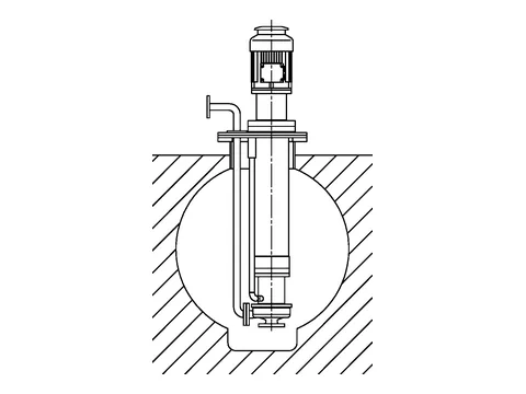 Bungartz MPATAN submerged magnetic drive pump installed in a vessel