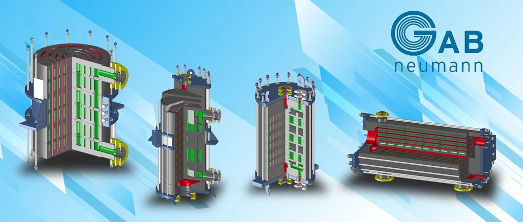 GAB Neumann graphite heat exchangers, cut-away views