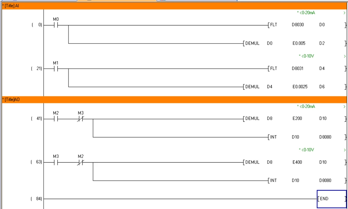 การเขียน Ladder ใน PLC — การใช้งาน Analog Input และ Analog Output ใน PLC
