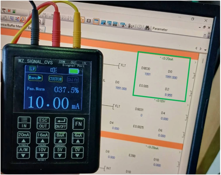 กระแสไฟฟ้าที่ 10mA — การใช้งาน Analog Input และ Analog Output ใน PLC