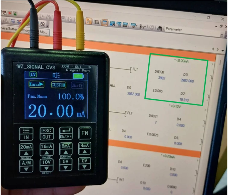 กระแสไฟฟ้าที่ 20mA — การใช้งาน Analog Input และ Analog Output ใน PLC