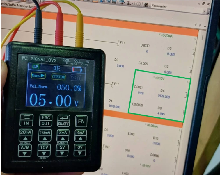 แรงดันไฟฟ้าที่ 5V — การใช้งาน Analog Input และ Analog Output ใน PLC