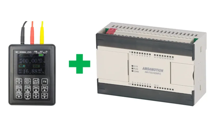 Analog signal input and output with a PLC