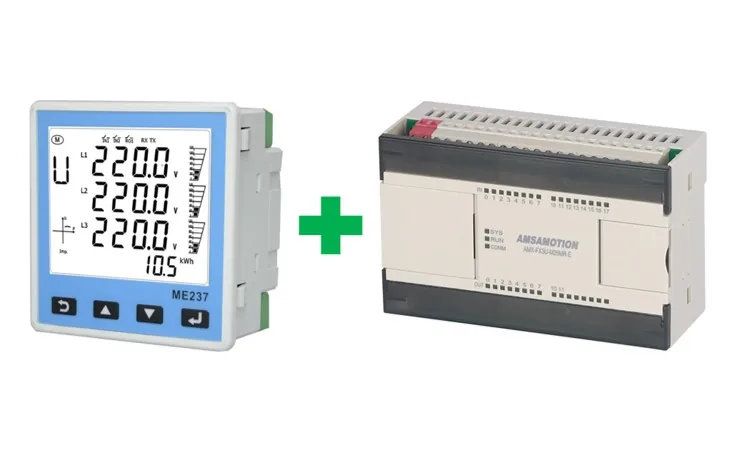 Power meter connected to a PLC