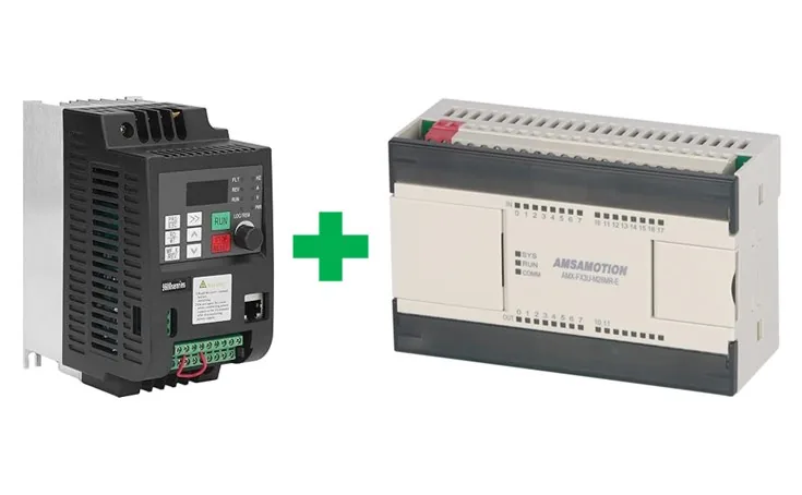 Variable frequency drive (VFD) with a PLC