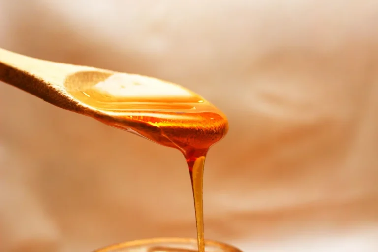 Viscous liquid flowing from a spoon